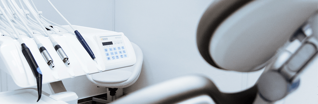 View of dental chair and equipment