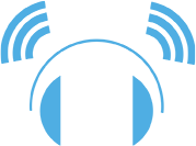 Icon headphones with sound waves
