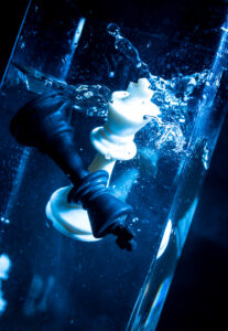 Blue and white chess pieces strategy marketing automation